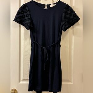 Loft Petites Women’s size MP Classic navy blue short sleeve midi dress